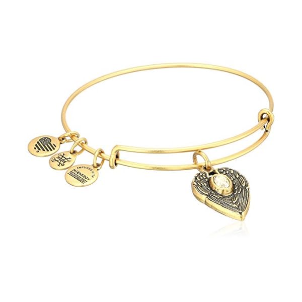 Alex and Ani A16EB101RG Guardian Angel Expandable Wire Gold Bangle Charm Bracelet