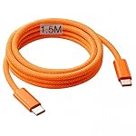 MCCRH – 1,5m Orange IPhone Ladekabel USB C auf USB C Kabel Schnellla