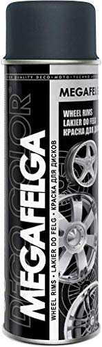 MEGAFELGA Alloy Wheel ACRYL Spray Paint 500ml REFURBISH Restore Wheels Rims Moto Sport CAR AUTO Fast Drying Resistant (Dark Grey, Anthracite Satin RAL 7016)