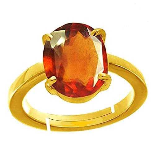 Bague Hessonite Gomed 10 carats plaqué or pour homme et femme : l'alliance du style et du bien-être