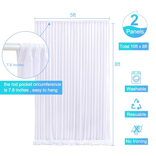 Cortinas de fondo blancas 5ft x 8ft paquete 2 paneles miniatura 6