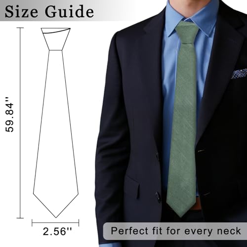 Image of Cotton Ties for Men Solid Color Skinny Tie Mens Necktie for Wedding Graduation Formal Dinner