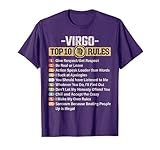 Zodiac Sign Funny Top 10 Rules of Virgo Graphic T-Shirt