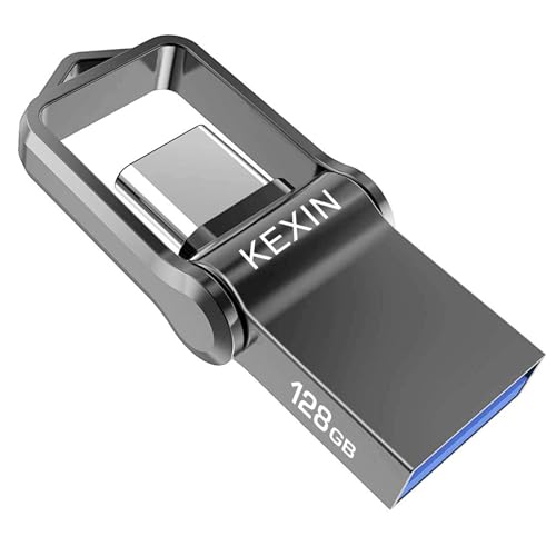 Image of KEXIN 128GB Dual Type C USB 3.0 Flash Drive up to 100MB /s R USB C for iPhone 15 /16 /17 Smartphone Tablet Car Type C Android Plug & Play Jump Drive for PC, Laptop, Data Storage & Backup