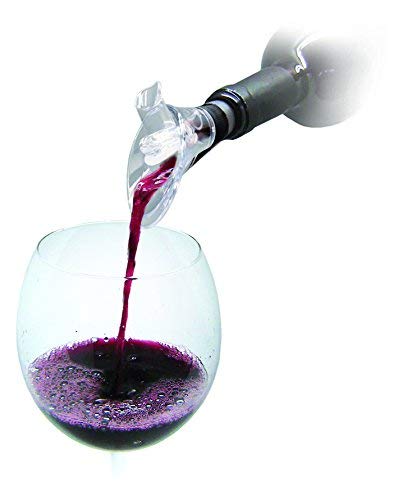 VB VIN BOUQUET Escanciador dosificador de Vino, ABS, Transparente y Negro, 8x16x4 cm