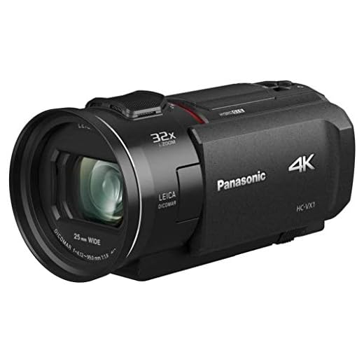 Panasonic HC-VX1EG-K Videocamera Compatta Ultra HD 4K, Grandangolo 25 mm, Zoom ottico 24x, 4K Cropping, Wi-Fi, Nero