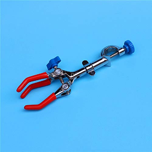 Lab Clamp 3 Finger Rubber Coated Prong Jaws 360° Adjustable Swivel