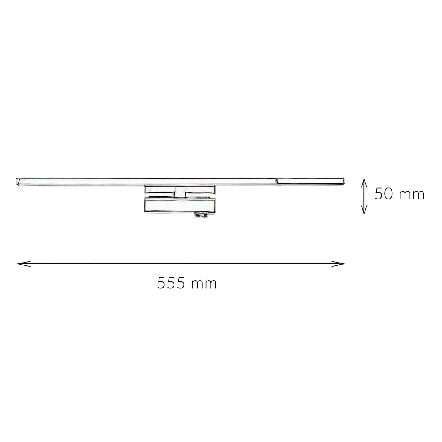 Licht-Erlebnisse LED Spiegelleuchte mit Schalter IP44 Chrom 4000 K 850 lm neutralweiß B: 55,5 cm Metall Wandleuchte Badezimmer Bad Lampe