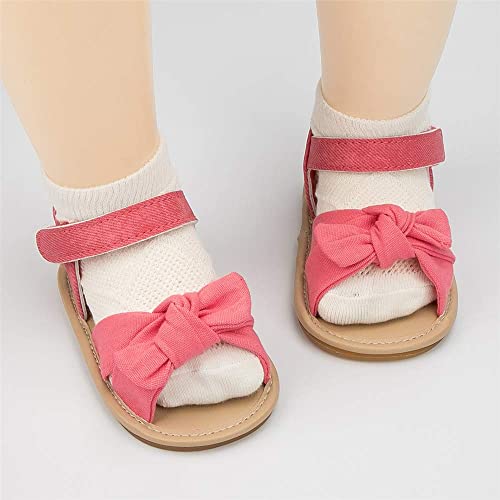 Miamooi Infant Baby Girls Boys Sandals Summer Bowknot Crib Shoes Toddler Pu Leather Flower Soft Rubber Sole Dress Flats First Walker Shoes #TOP1