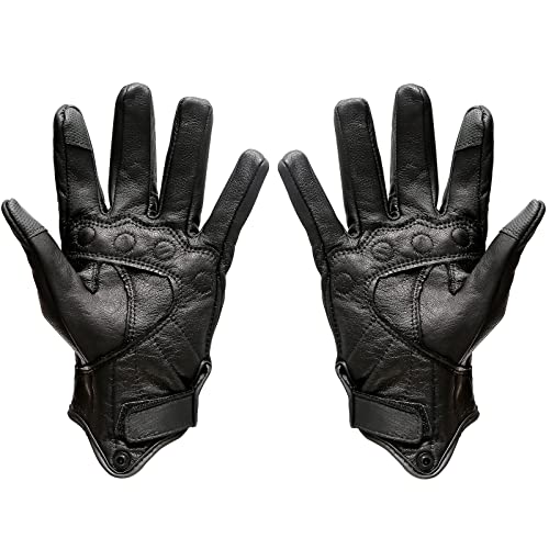 Sibewora Motorcycle Gloves For Men Touchscreen Full Finger Premium Leather Gloves With Hard Knuckle Protection Riding Driving Biker Glove Black (Xl) #TOP1