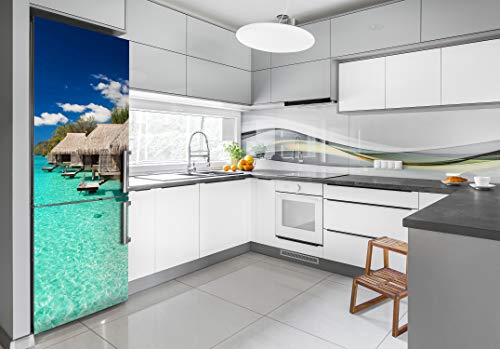 Película autoadhesiva de nevera 70x190 cm resistente con paisaje isla tropical 3