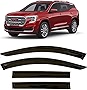 Smoke Tinted Tape-On Side Window Vent Visor Deflectors Rain Guards Compatible with GMC Terrain 2018 - 2023 SLE SLT AT4 DENALI 2019 2020 2021 2022