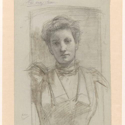 Toile portrait de femme August Allebé pour habiller un mur vide de salon