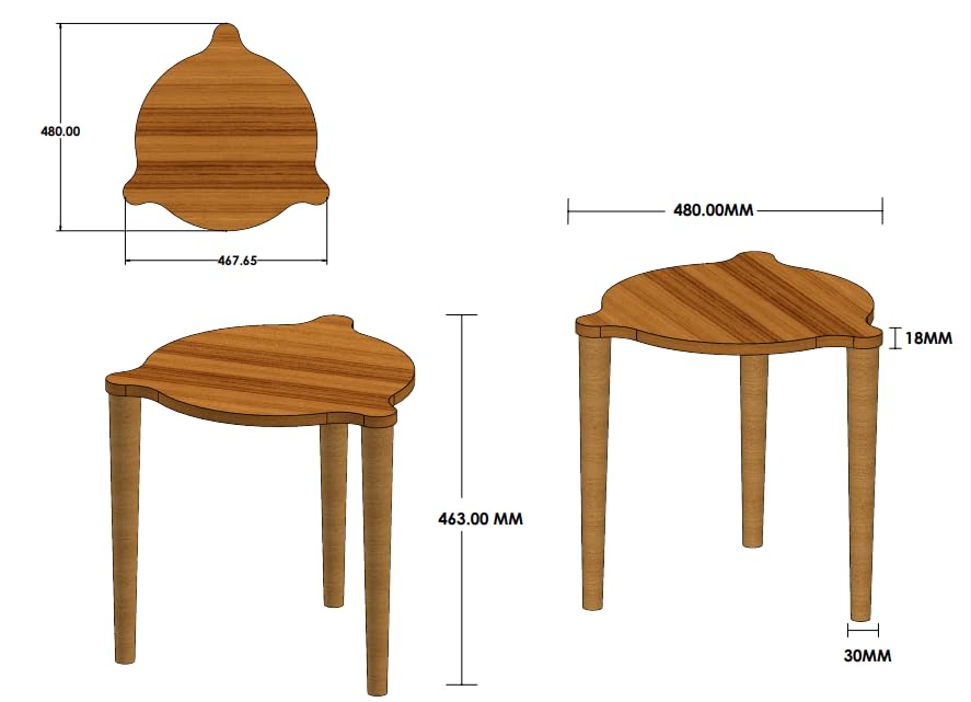 UPERI Nesting Tables Set of 3 (Multicolor, Circle) 1