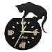 Amosfun Clock cat kit Kitty Clocks The Original Coffee Black kat-Silent Cartoon Wall Clock Climbing Cat for Drinking Coffee Clock Wall Decoration Cup Coffee Clock