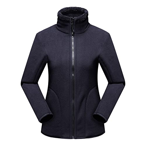 Women Full Zip Fleece Jackets Winter Hiking Mountain Snow Coat Soft Polar Fleece Coat Jacket Sweater with Pockets