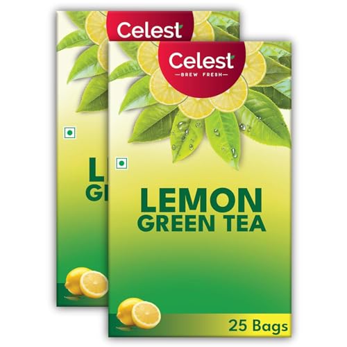 Image of Celest Green Tea | Green Tea for Weight Loss | Lemon Flavour | 50 Teabags (25 Tea Bags - Pack of 2)