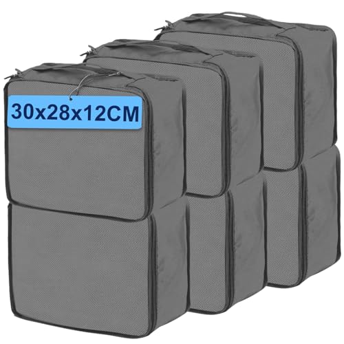 Medium Packing Cubes 6 PCS, 30x28x12CM Same Size Suitcase Organiser Bags, Mesh Packing