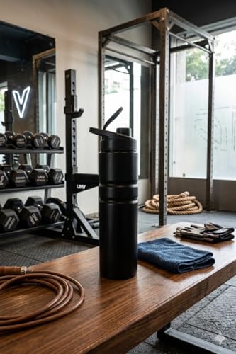Image of UNV Metallica 850 Stainless Steel Flip Bottle 850ml Black | Colour Coated Body | Leakproof Flip Cap | Food Grade Inner | Water Bottle for Office, Gym & Travel