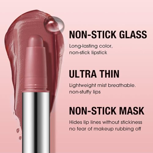 Image of Deep Rosewood Matte Lipstick Crayon - Waterproof Long Lasting Lip Liner Pencil, High Pigment Creamy Velvet Lipstick, Non-Drying Lip Color for Women, 04#