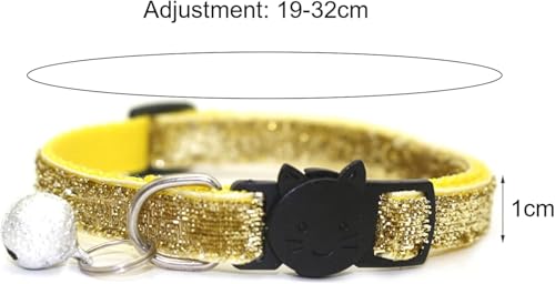 Purple Cat Collars with Bells,Breakaway Kitten Collar,Sparkle Adjustable Safety Kitten Collars,Cat Collar Accessories for Small Medium Dogs - Image 2
