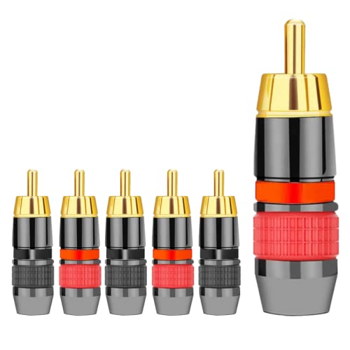 TECH-X RCA Plugs Speaker Plugs, 6Pack Gold Plated RCA Male Solderless Coax Audio Video in-Line Jack Adapter Wire Cable Connector Coaxial Plug Screws Cable Terminal Connector Phono Red Black Adapter (B09PL9QVM6) Amazon Price History, Amazon Price Tracker