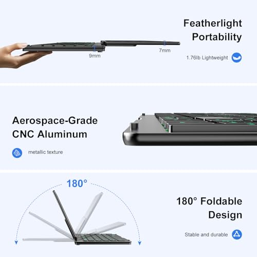 Image of 12.8 inch Portable Touchscreen Keyboard Monitor, Foldable Stretched Bar Laptop Screen Extender with Silent Keyboard USB-C Monitor for Windows MacOS (Driver Need)