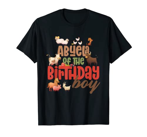 Abuela Barn Animals Farm Country Compleanno Crew Theme Boy Maglietta