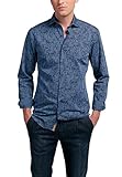 eterna Herren bedrucktes Upcycling Shirt Slim FIT 1/1 grau L_H_1/1