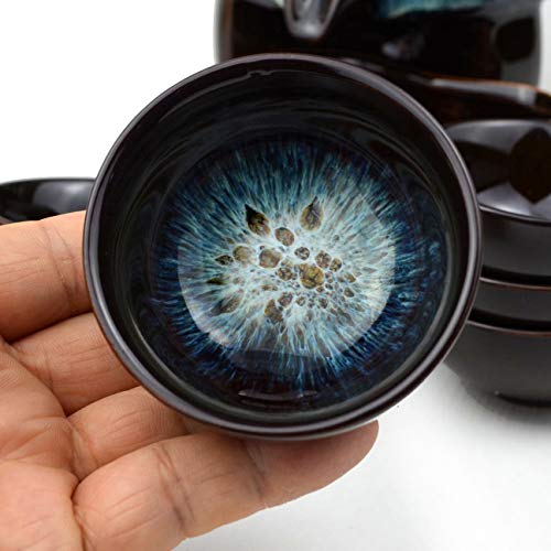 Image of Chinese Gongfu Tea Gift Set, Service Automatic Stone-Mill Design Handmade Ceramics Tea Pot 6 Cups Japanese Kung Fu Tea for Adults Men Women Tea Ceremony Party Home Office Decor (colorfuly)