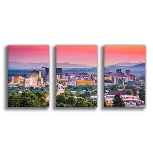 Poster Asheville en toile 50x75 cm pour décoration de chambre et bureau