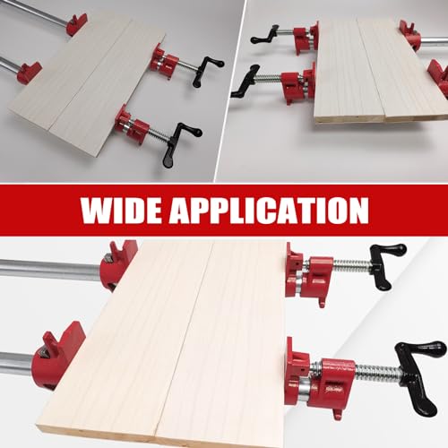 Flkqc PIPE CLAMP Set With Unique Foot Design Red Heavy Duty Bar Clamps Cast Iron Quick Release Pipe Clamp Tools thumb #5