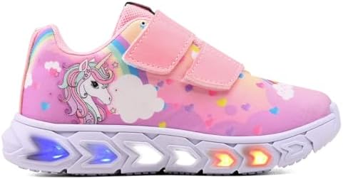 Tenis Infantil De Led Feminino Unicornio Calce Facil Meninas