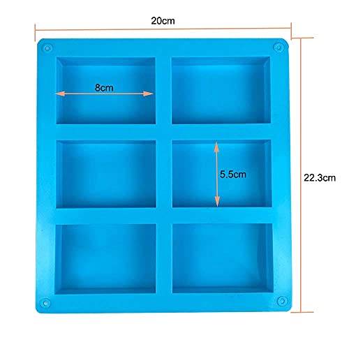 Zeepvormen silicone, zeepvorm, 2 stuks van 6 rechthoekige zeepvormen, zeepvorm, siliconen, siliconen vormen, zeep… - Image 6