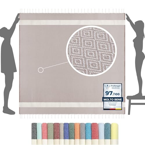 furora HOLIDAY Telo Mare Grande cotone 200x200 cm XXL GIGANTE | Telo Spiaggia antisabbia - Coperta Pic Nic - Pareo Asciugamano Mare spugna | Fouta Beach Towel lungo, frange angoli, Uomo Donna Ragazzi