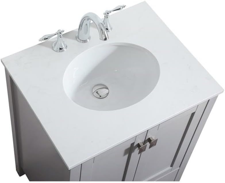 Elegant Decor Irene 24" Zinc Alloy and MDF Single Bathroom Vanity in Gray