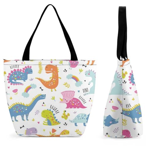 Sac à main dinosaure de couleur femme grand format bandoulière cabas shopping voyage