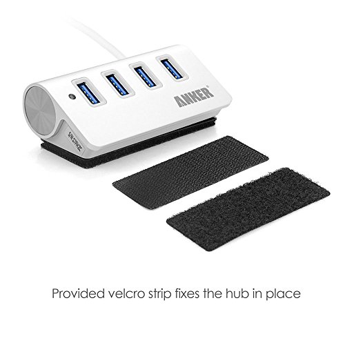 Anker Aluminum USB 3.0 4-Port Hub, Hub mit 0.6 m USB 3.0 Kabel design für Apple MacBook, Macbook Air, Macbook Pro, MacMini, iMac, und weiteren USB 3.0 Geräten (Silber)