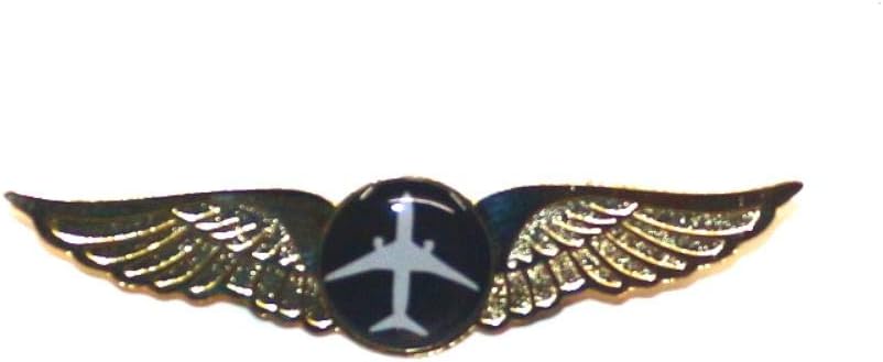 Pilot18 Black Aircraft Premium Uniform Wings Gold Electro-Plated Badge for Pilots