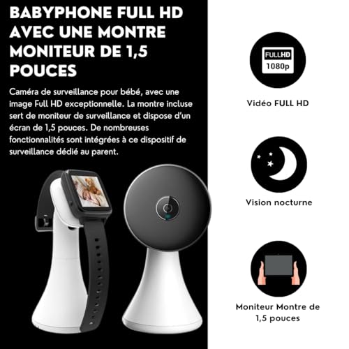 Générique Babyphone Full HD z monitorem 1,5 cala