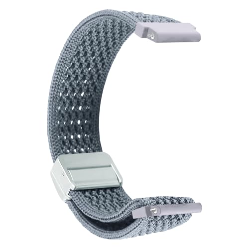 Image of ACM Watch Strap 20mm compatible with Compaq Q Watch Smartwatch | Woven Braided Magnetic Adjustable Luxury Belt Band