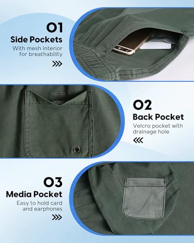 Image of maamgic Men's 5 inch Inseam Shorts Pull-On Relaxed Fit Comfort Stretch Short Shorts with Pocket