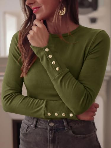 KIRUNDO Womens Long Sleeve Tops Cute Slim Fitted Fall Shirts - image 5