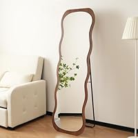 全身鏡 波形状 姿見鏡 北欧 木目調 スタンドミラー 壁掛け 飛散防止 Amazon.co.jp: Jujwooo 全身鏡 波形状 姿見鏡 北欧 木目調