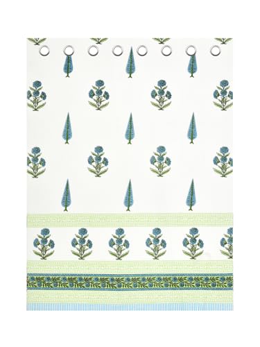 Image of BLOCKS OF INDIA Hand Block Printed Cotton Daylight Curtains with Eyelets |