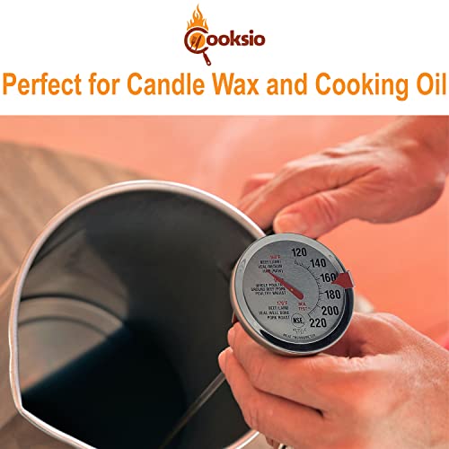 Cooksio 2.5 Inch Analog Dial Oven Safe Meat Thermometer -Leave In Meat Thermometer For Oven - Deep Fry Thermometer For Meat, Chicken, Turkey, Deep Frying, Oil & Candle Making - Oven, & Dishwasher Safe #TOP6