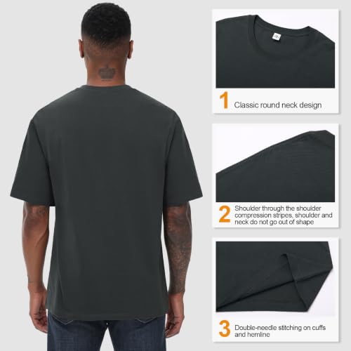 Image of KEEPSHOWING Mens Oversized Short Sleeve T-Shirts Cotton Loose Fit Tees