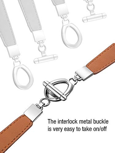 JOVITEC 5 Pieces Women Skinny Elastic Waist Belt for Dress Retro Stretch Cinch Adjustable Thin Belt Metal Buckle3