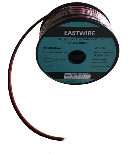 eastwire 12awg 100ft Hookup Wire Zip Wire led Strips Extension Cord
