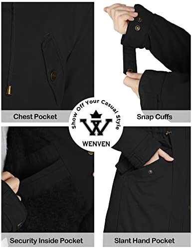 Wenven Womens Sherpa Parka Coat Plus Size Winter Fleece Jacket (Dark Black, 3Xl) #TOP5